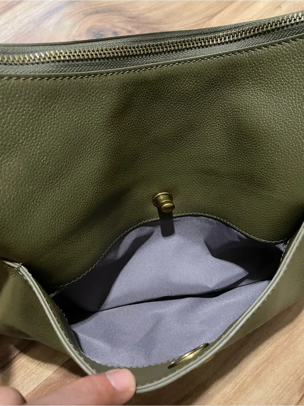 Fossil Talulla Olive Green Leather Hobo Bag Crossbody Shoulder Purse